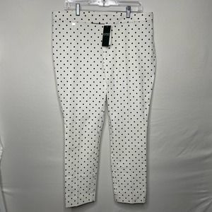 NWT Lauren Ralph Lauren White and Black Polka Dot Pants Size 14